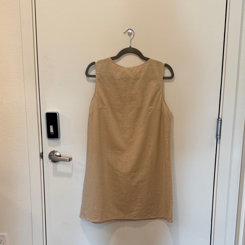 Tan Sleeveless Mini Dress